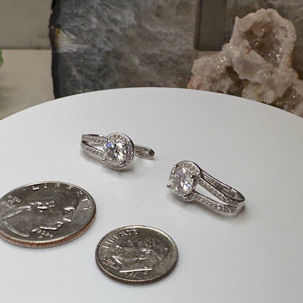24CT Moissanite Halo Drop Earrings in 925 Sterling Silver - Picture 14 of 17